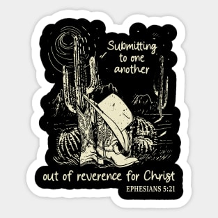 Submitting To One Another Out Of Reverence For Christ Hat Cowgirl Western Sticker